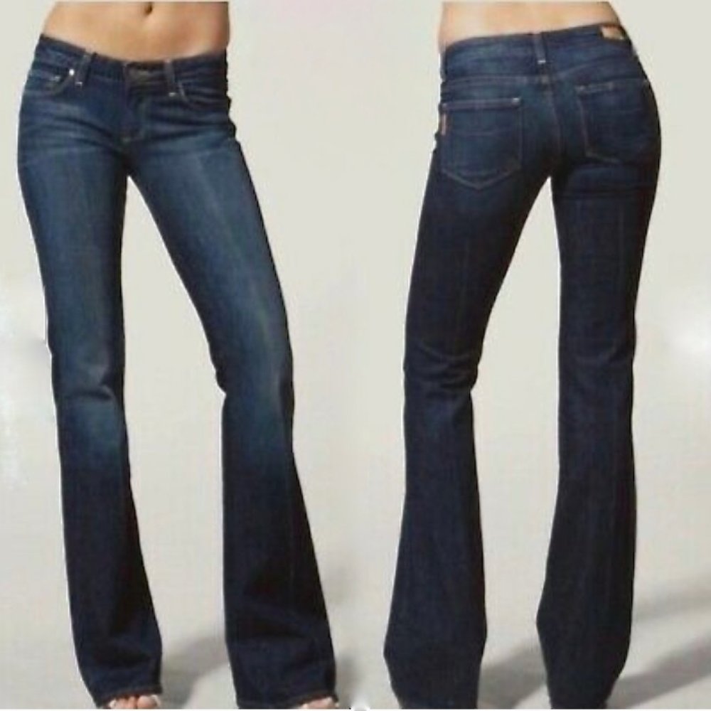 PAIGE Dark Indigo Boot Cut Jeans